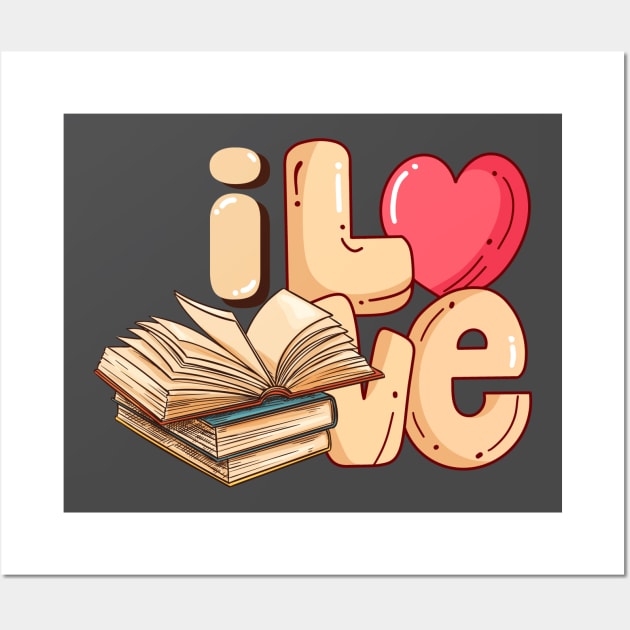 I LOVE BOOKS Wall Art by Kikapu creations